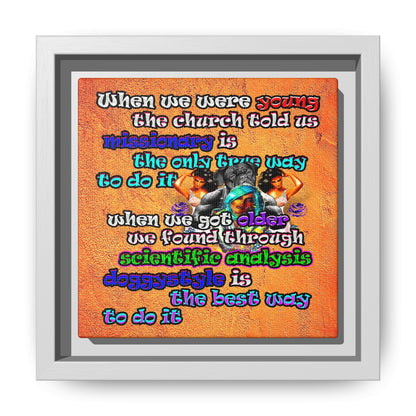 doggystyle - framed canvas art (burnt orange)