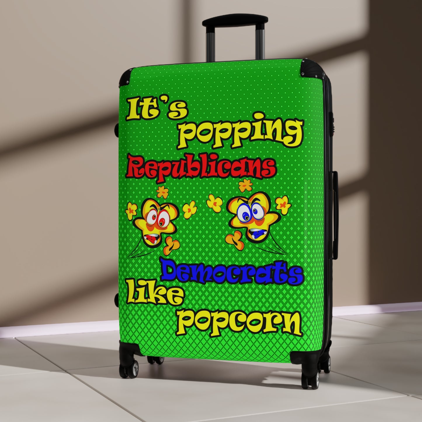 popping like popcorn - Suitcase (logo green)