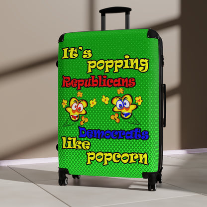 popping like popcorn - Suitcase (logo green)