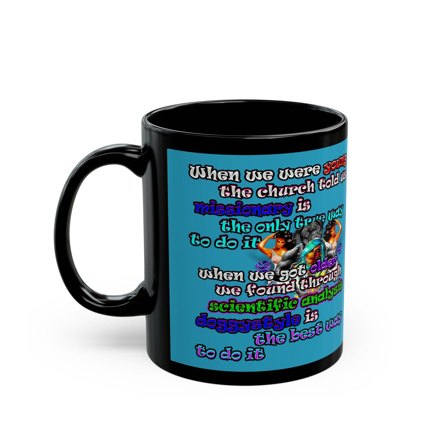 doggystyle - Black Mug (turquoise)
