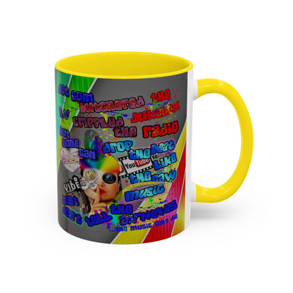 drop the beat - Accent Mug (rainbow split)