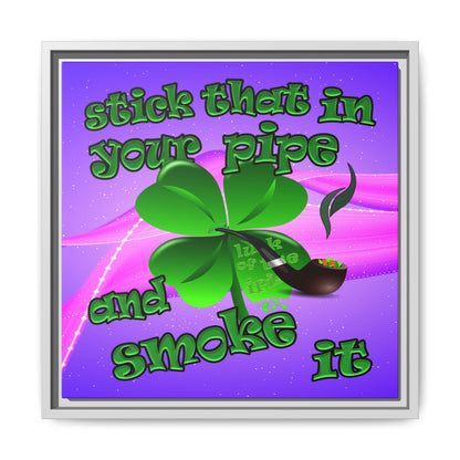 stick that in your pipe and smoke it - framed canvas art (purple-pink wave)