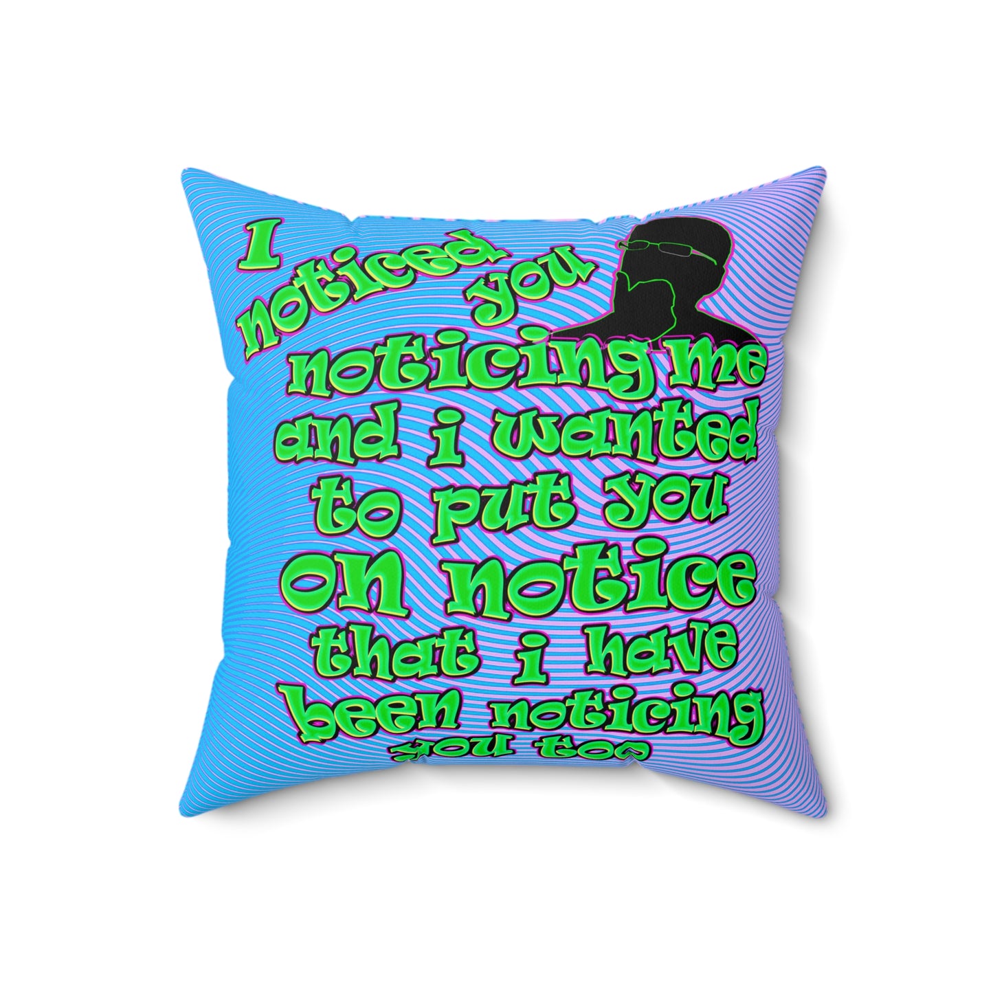 noticed you noticing - Spun Polyester Square Pillow - (light blue-purple wave)