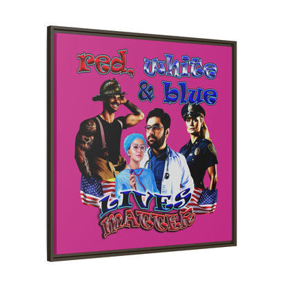 rw&b lives matter - framed canvas art (pink)