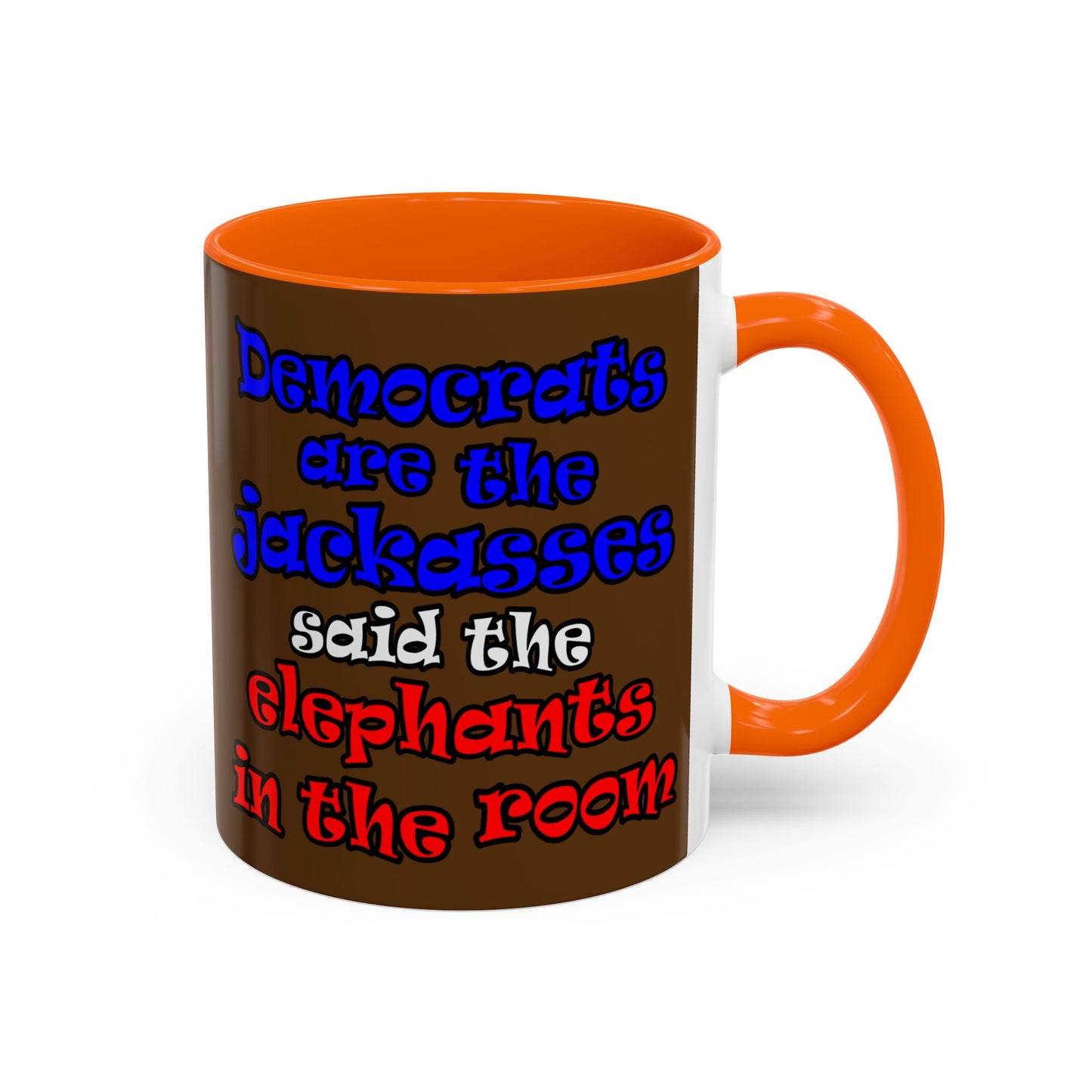 donkeys and elephants - Accent Mug (brown)