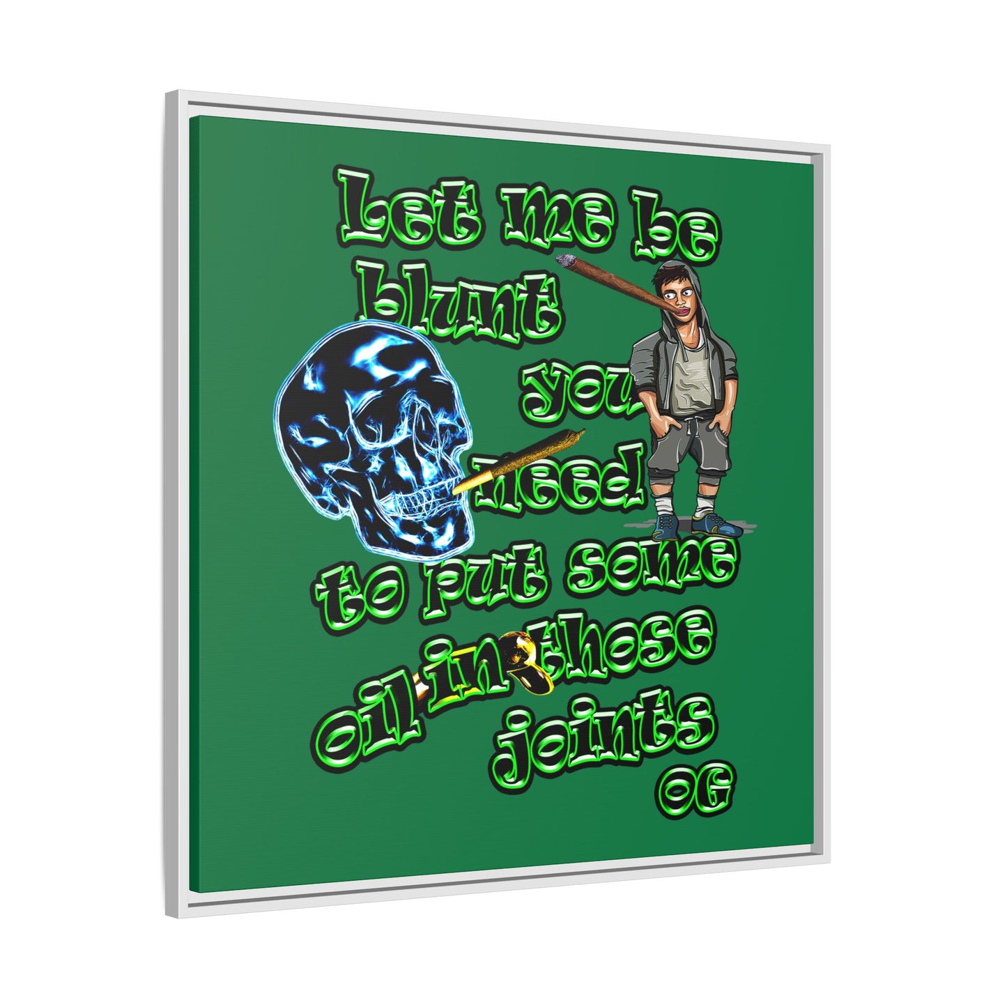 og - framed canvas art (dark green)