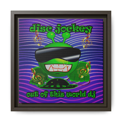 disc jockey - framed canvas art (purple wave)