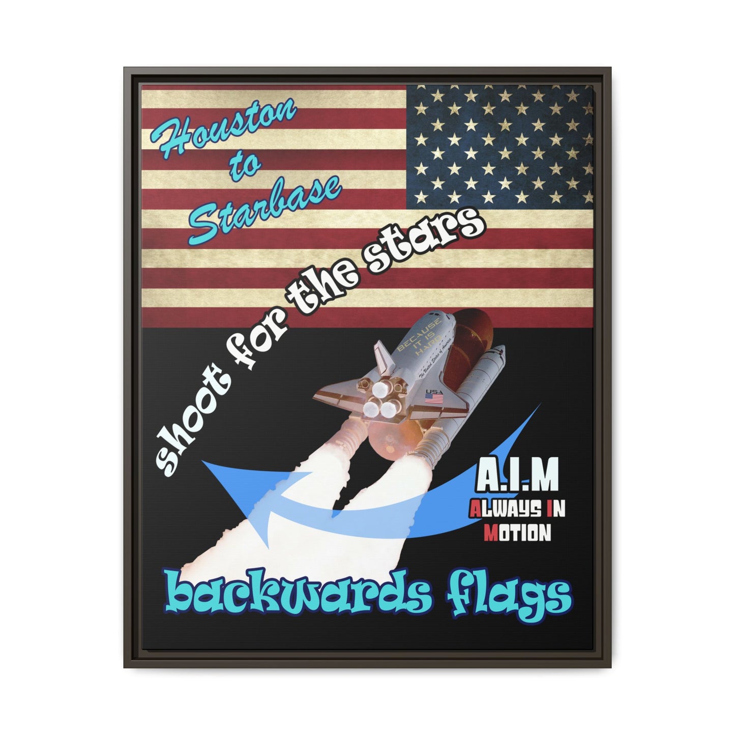 shoot for the stars - framed canvas art (black)