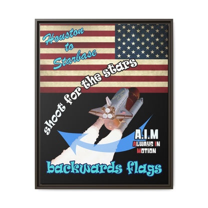 shoot for the stars - framed canvas art (black)