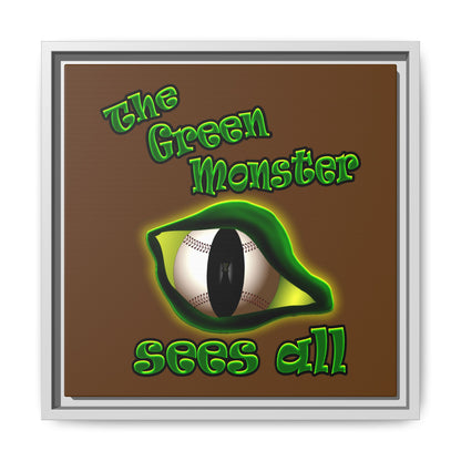 green monster - framed canvas art (brown)