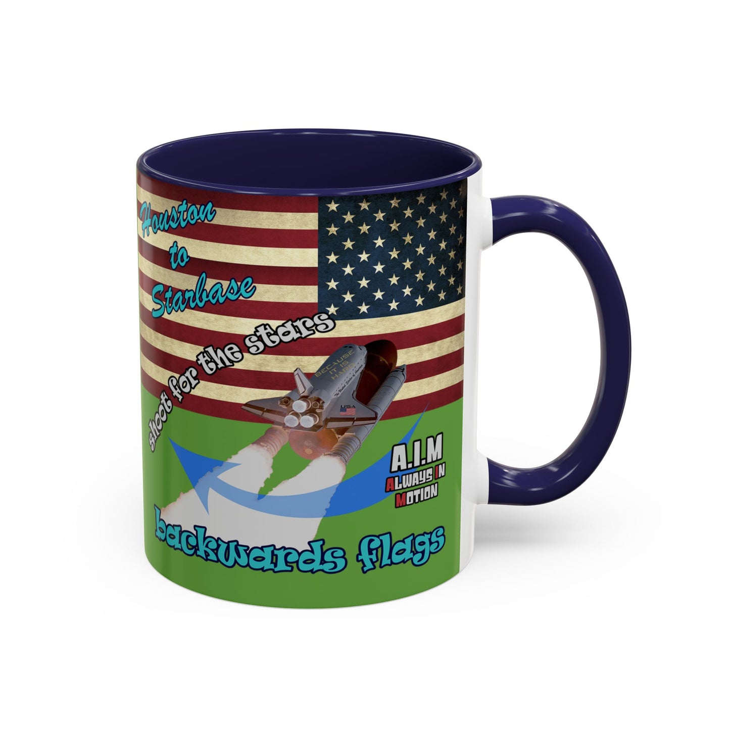 shoot for the stars - Accent Mug (green)