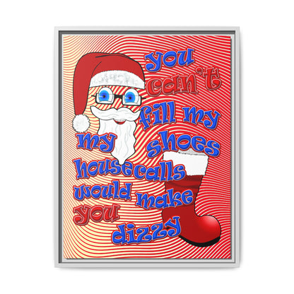 santa's shoes - framed canvas art (yellow-orange wave)