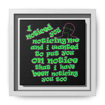 noticed you noticing - framed canvas art (black)