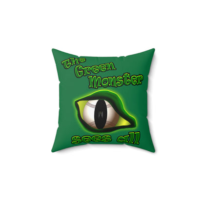 green monster - Spun Polyester Square Pillow - (dark green)