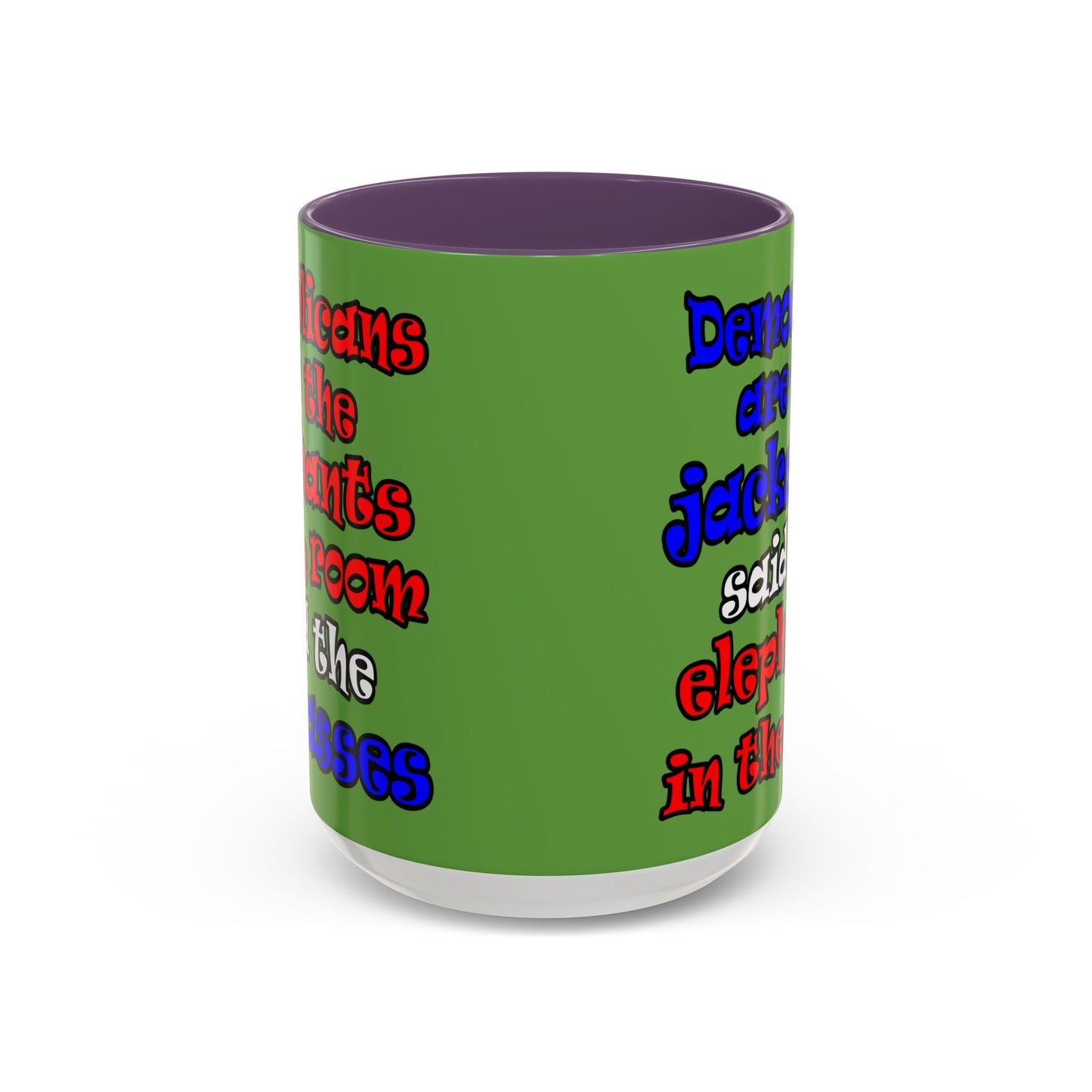donkeys and elephants - Accent Mug (green)