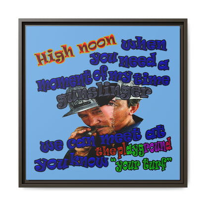 high noon - framed canvas art (light blue)