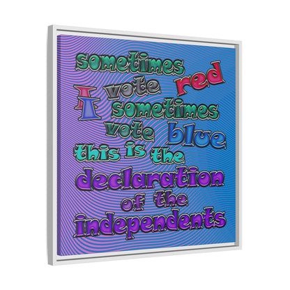 declaration of the independents - framed canvas art (light blue-purple wave)