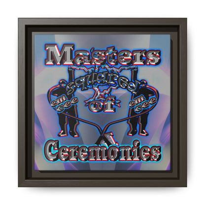 em cee squared - framed canvas art (grey-pink wave)