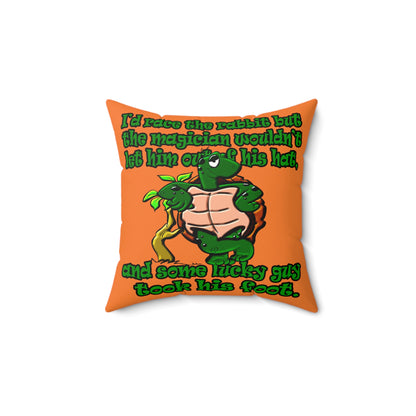 turtle race - Faux Suede Square Pillow - (crusta)