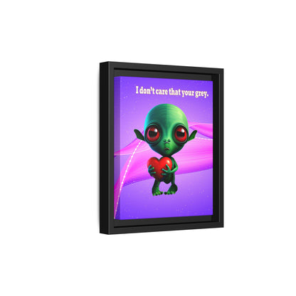 I don't care that your grey - framed canvas art (purple-pink wave)
