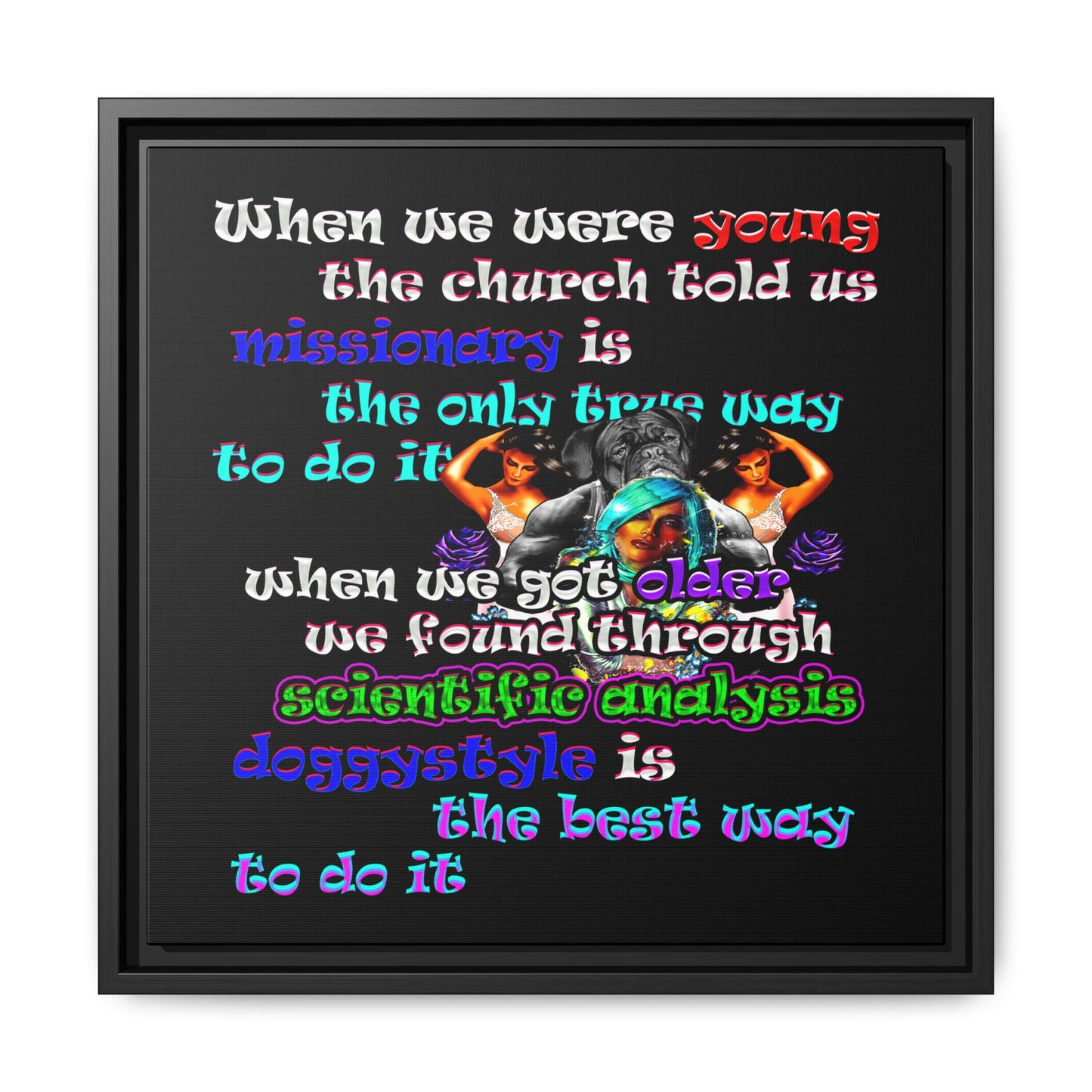 doggystyle - framed canvas art (black)