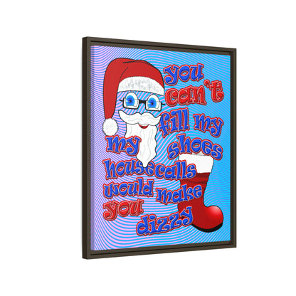 santa's shoes - framed canvas art (light blue-purple wave)