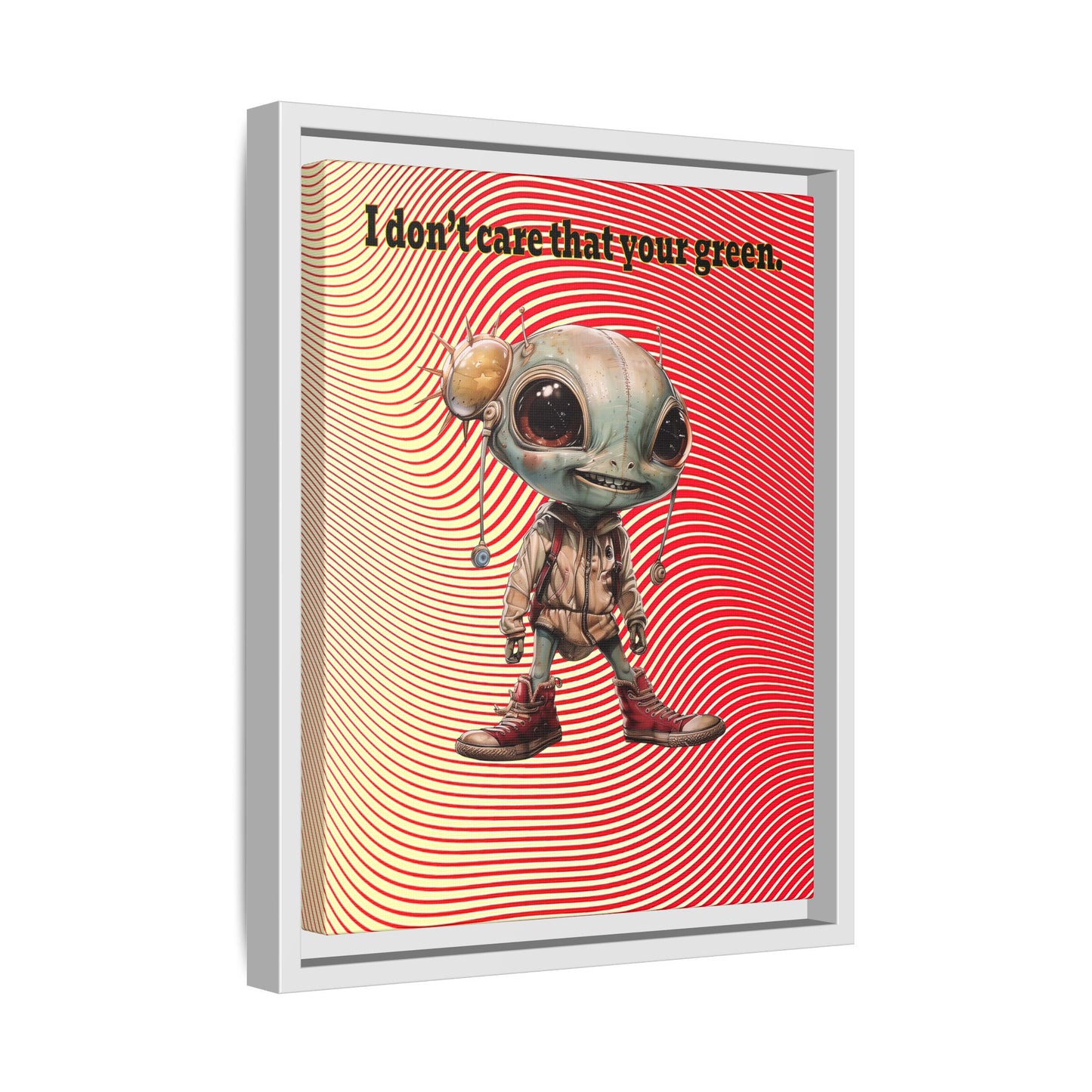 I don't care that your green - framed canvas art (yellow-orange wave)