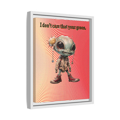 I don't care that your green - framed canvas art (yellow-orange wave)