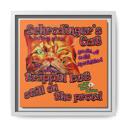 schrodinger's cat - framed canvas art (crusta)