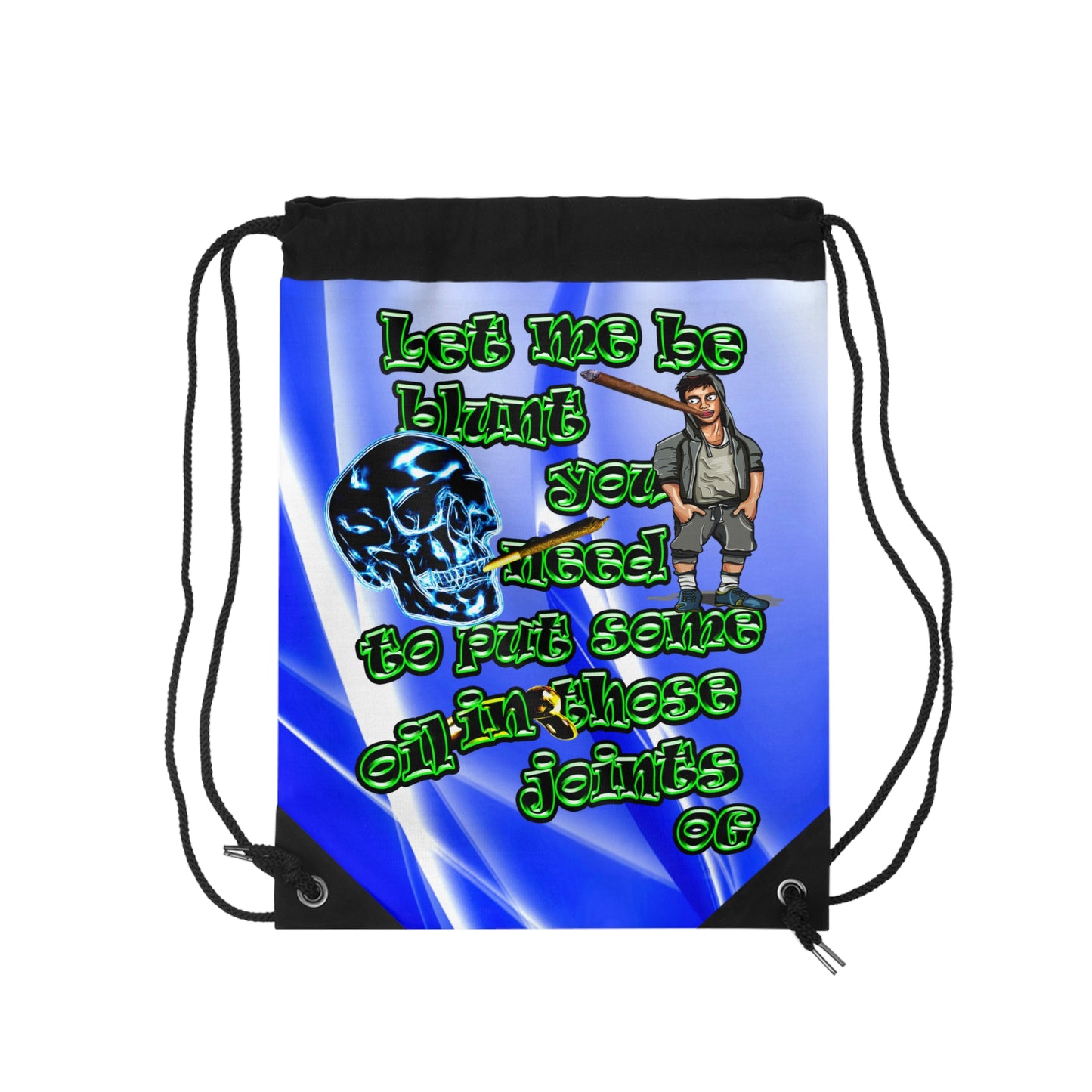 og - Drawstring Bag (blue-white wave)