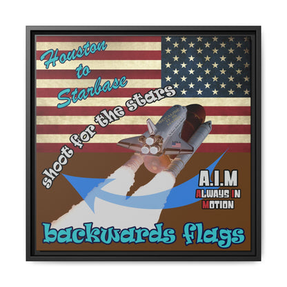 shoot for the stars - framed canvas art (brown)