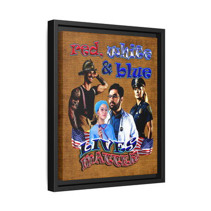 rw&b lives matter - framed canvas art (brown papyrus)