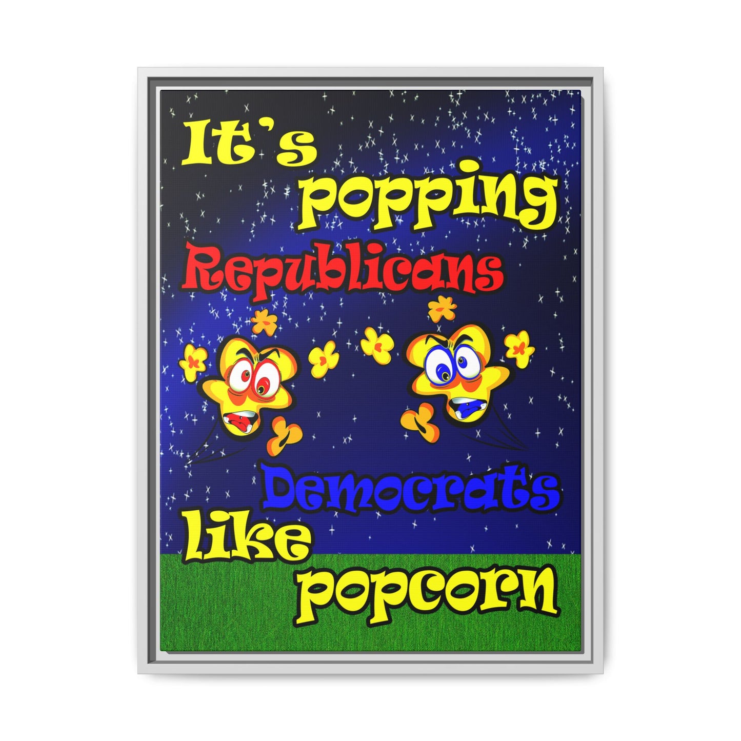 popping like popcorn - framed canvas art ('snoops' background)