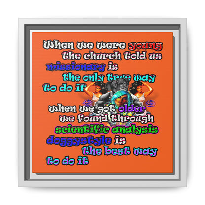 doggystyle - framed canvas art (orange)