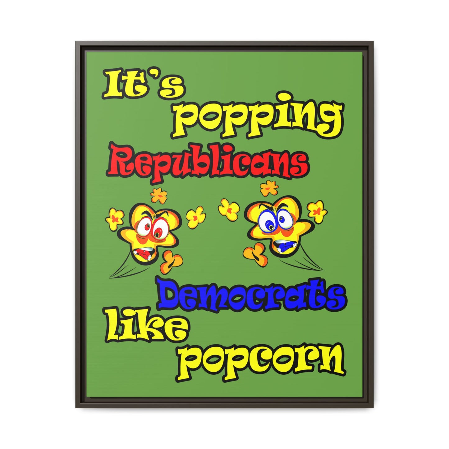 popping like popcorn - framed canvas art (green)