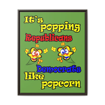 popping like popcorn - framed canvas art (green)