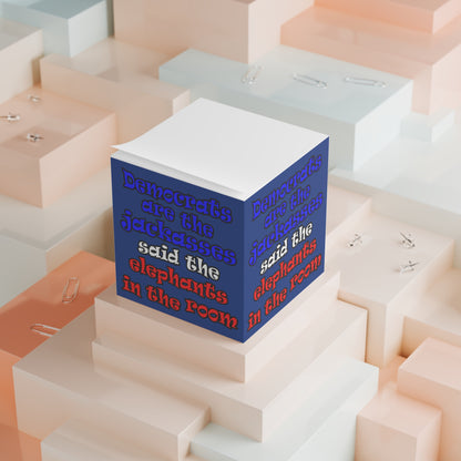 donkeys and elephants - note cube (dark blue)