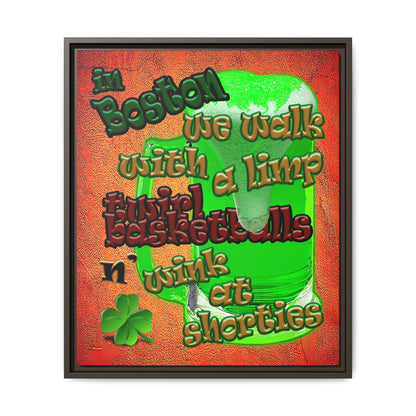 celtics logo - framed canvas art (burnt orange)