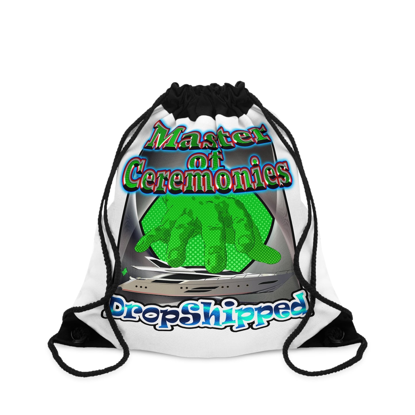 logo - Drawstring Bag (white)