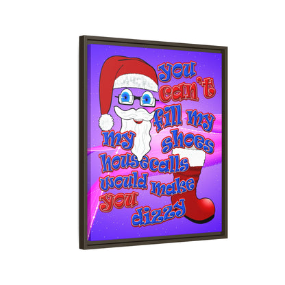 santa's shoes - framed canvas art (purple-pink wave)