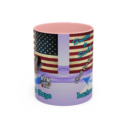 shoot for the stars - Accent Mug (light blue-pink wave)