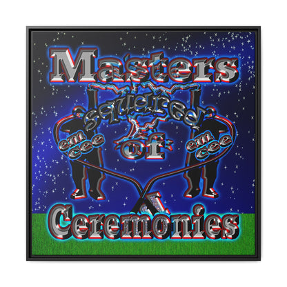 em cee squared - framed canvas art ('snoops' background)