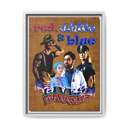 rw&b lives matter - framed canvas art (brown papyrus)