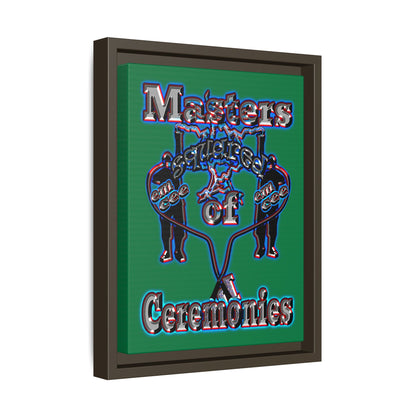 em cee squared - framed canvas art (dark green)