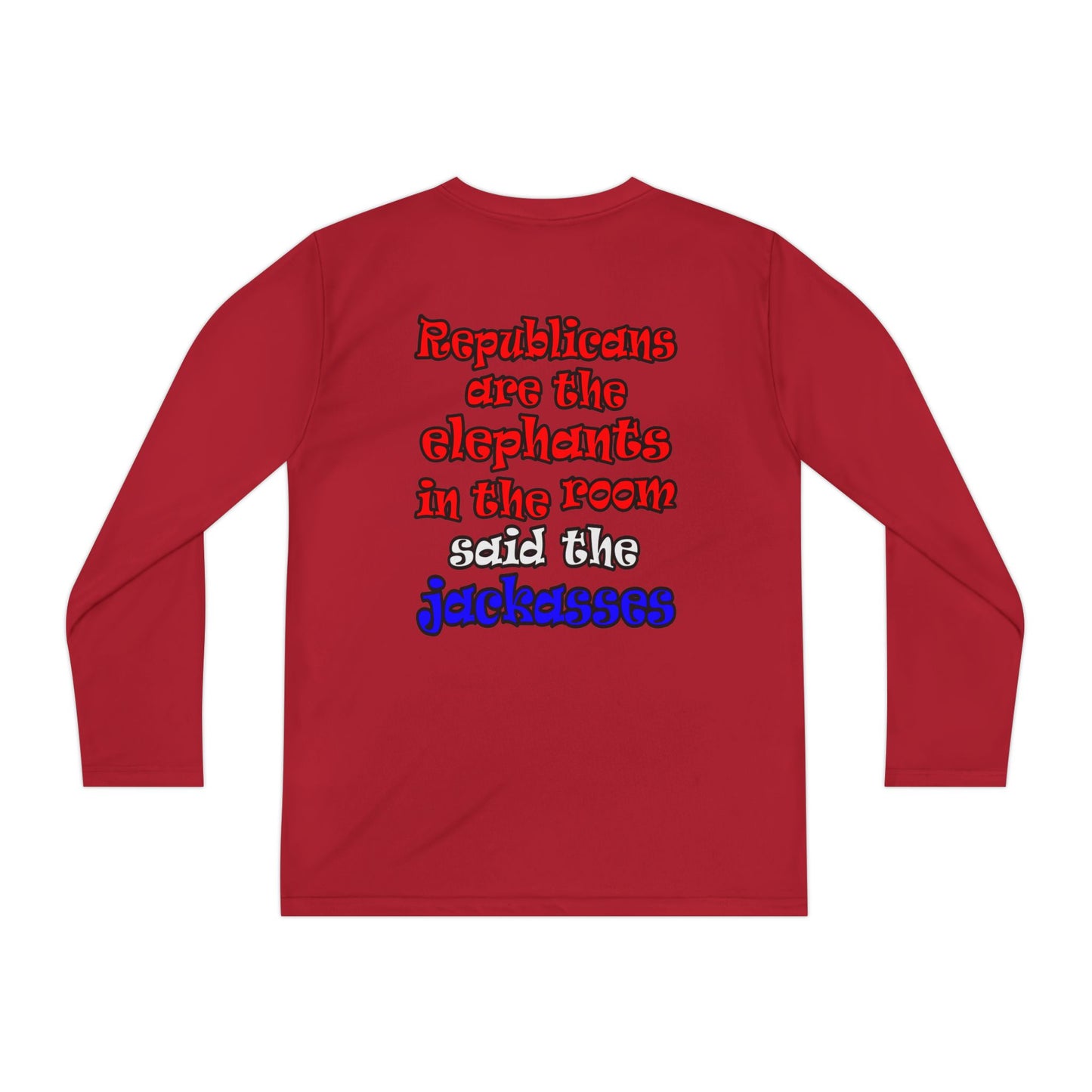 donkeys and elephants - Youth Long Sleeve Competitor Tee