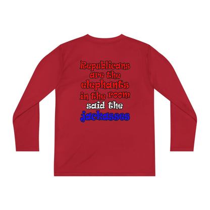 donkeys and elephants - Youth Long Sleeve Competitor Tee