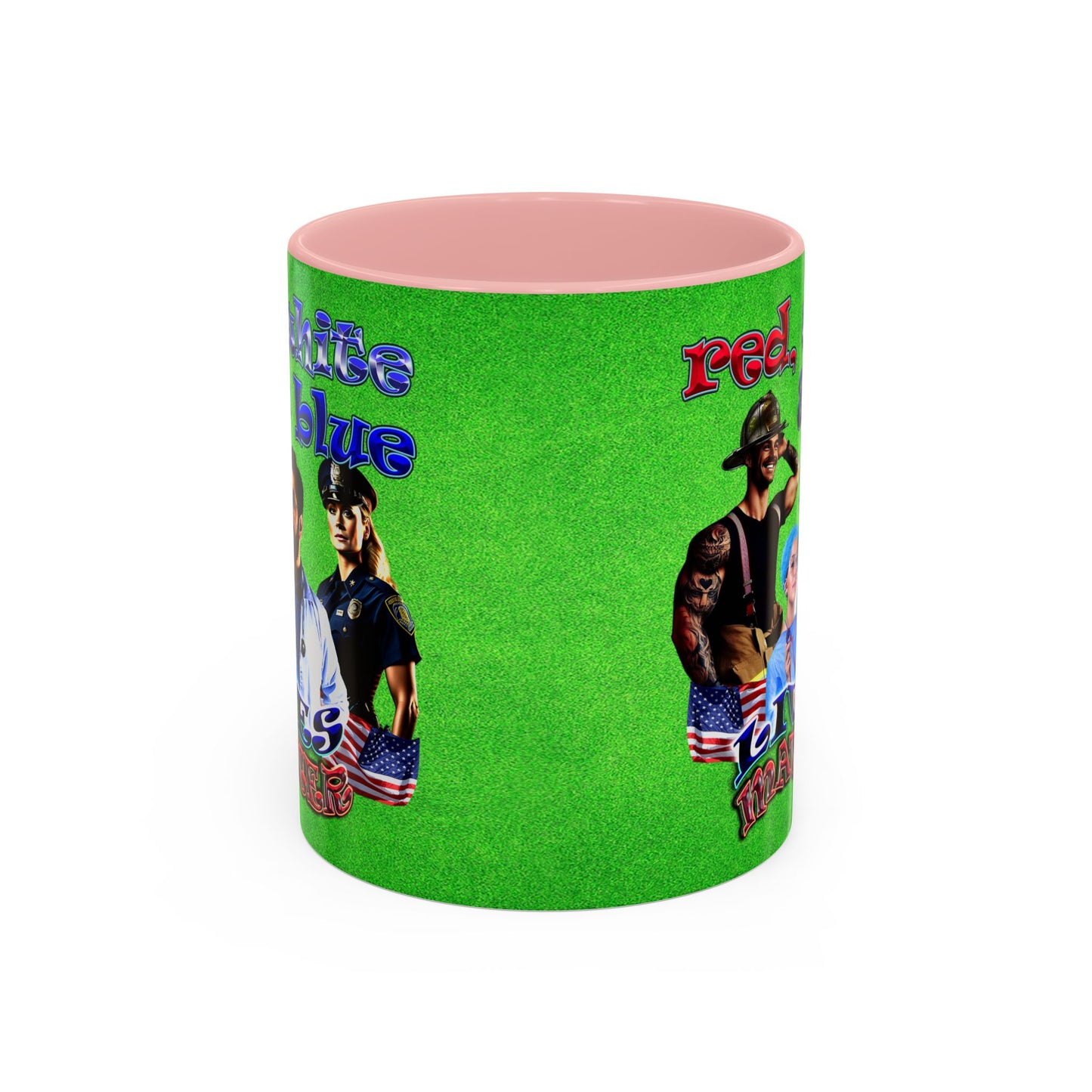 rw&b lives matter - Accent Mug (green turf)