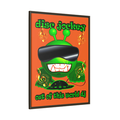 disc jockey - framed canvas art (orange)