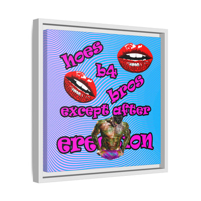 hoes b4 bros - framed canvas art (light blue-purple wave)