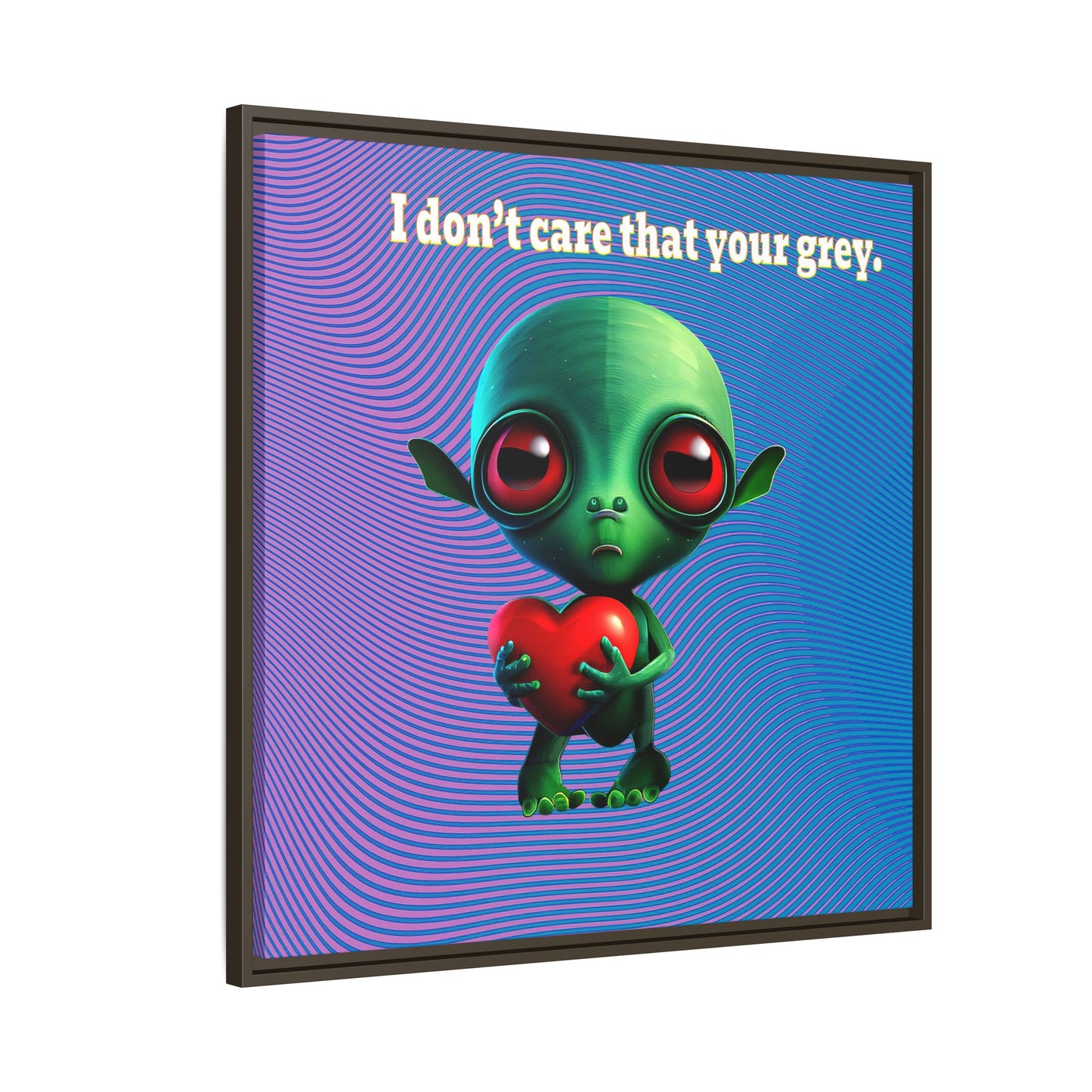 I don't care that your grey - framed canvas art (light blue-purple wave)